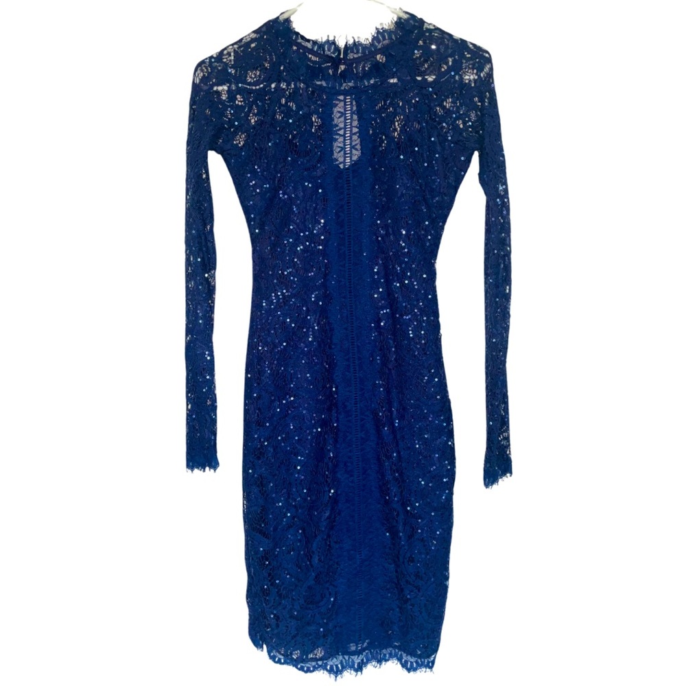 Sequin Hearts Junior Size 3 formal cocktail sequin long sleeve lace mini dress